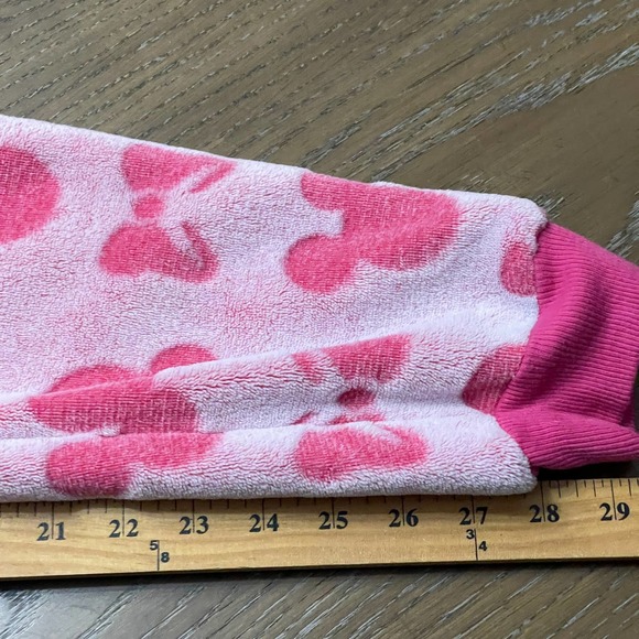 Disney Pajama Pants Womens Small Pink Fleece Jogger Pull On Mickey Ears - Picture 12 of 12